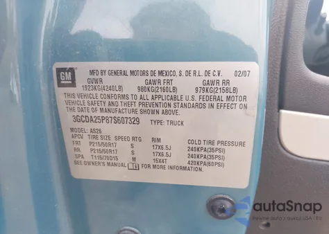 2007 Chevrolet Hhr Lt from USA, damaged, VIN 3GCDA25P87S607329